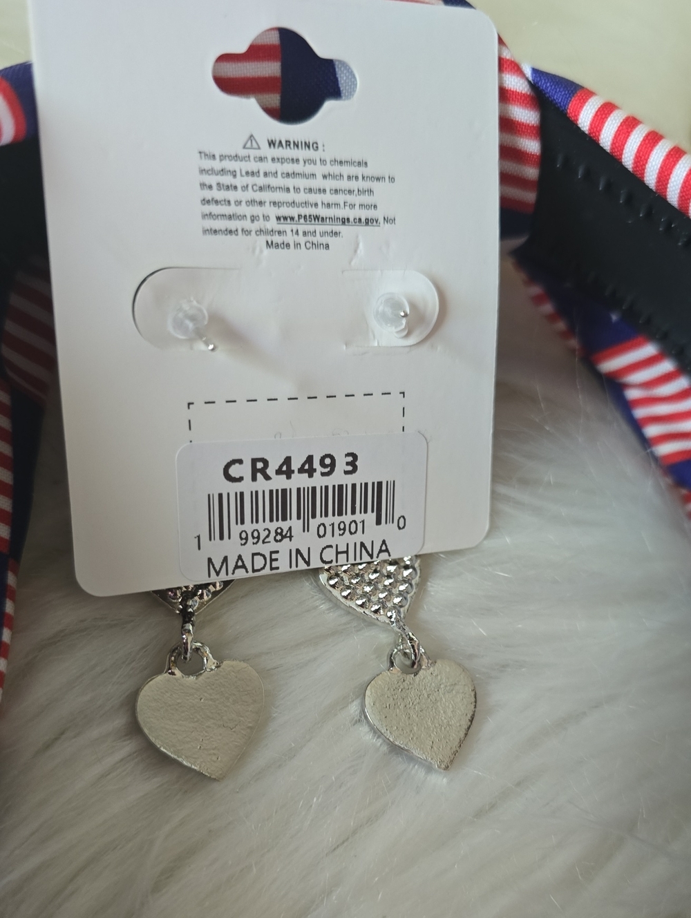 Red, White & Blue Star Headband NWOT  And Nwt Nicole Heart Earrings - Picture 6 of 9